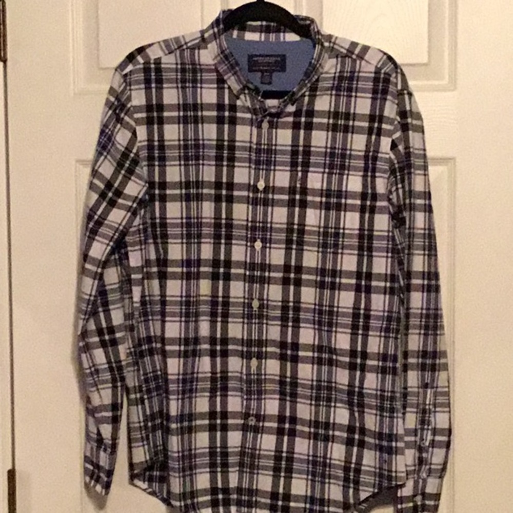 American Eagle Size Med Shirt Plaid Cotton